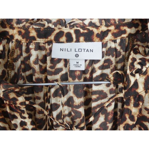 Nili Lotan Medium Shirt Leopard Print Sheer Acadia Target Blouse - Picture 6 of 9